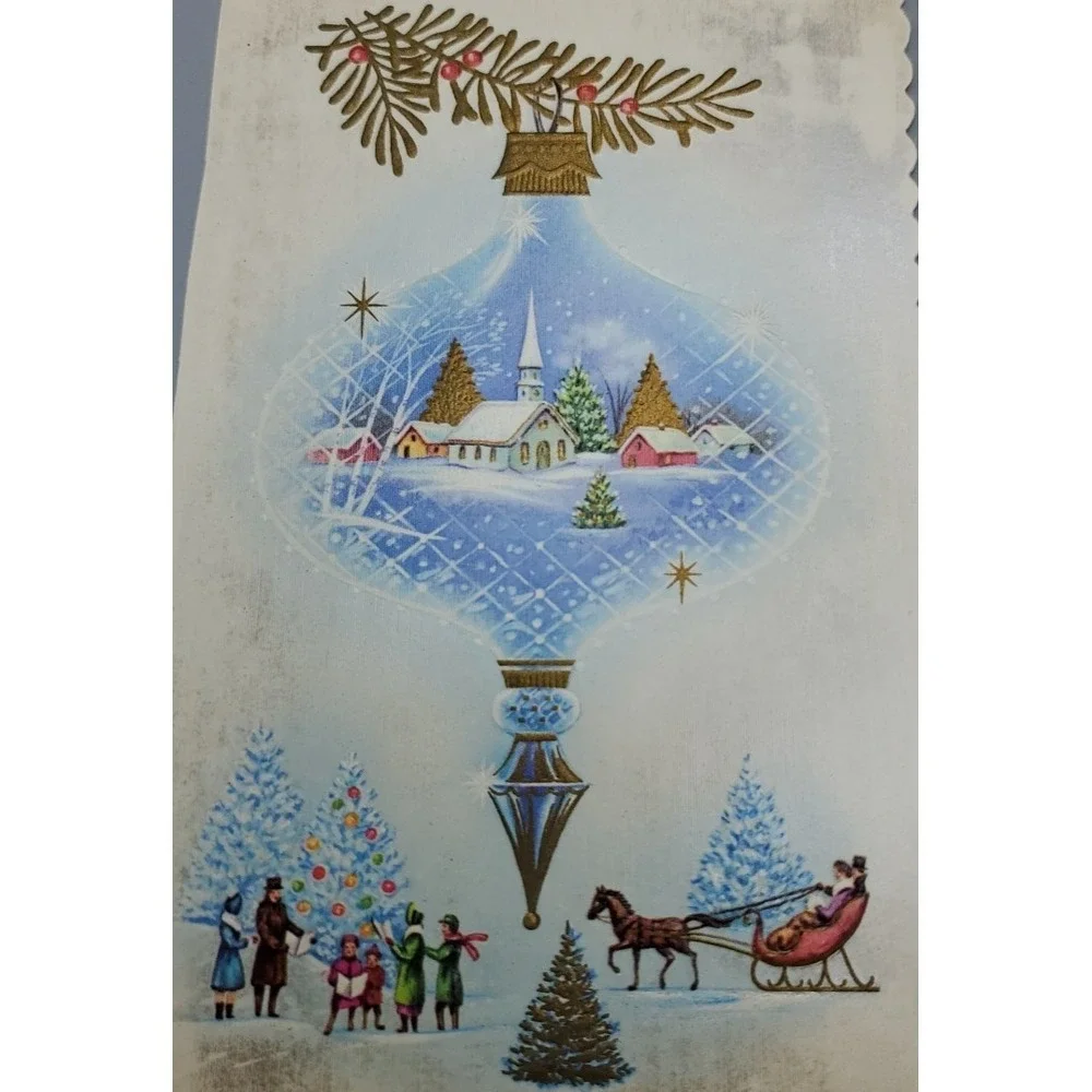 8 Old Vtg Used Christmas Card Fronts 4 Craft Victorian Carols Friend 1900 Family